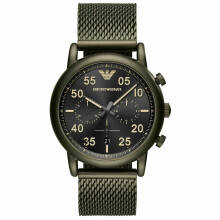 Emporio Armani Sports Reloj de Caballero AR11115 Esfera Negra Correa de Malla de Acero Inoxidable