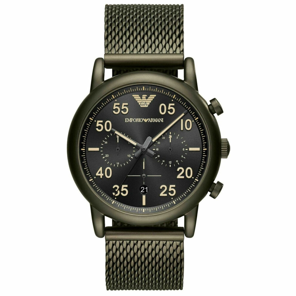 Emporio Armani Sports Men's Watch AR11115¦Black Dial¦Stainless Steel Mesh Strap