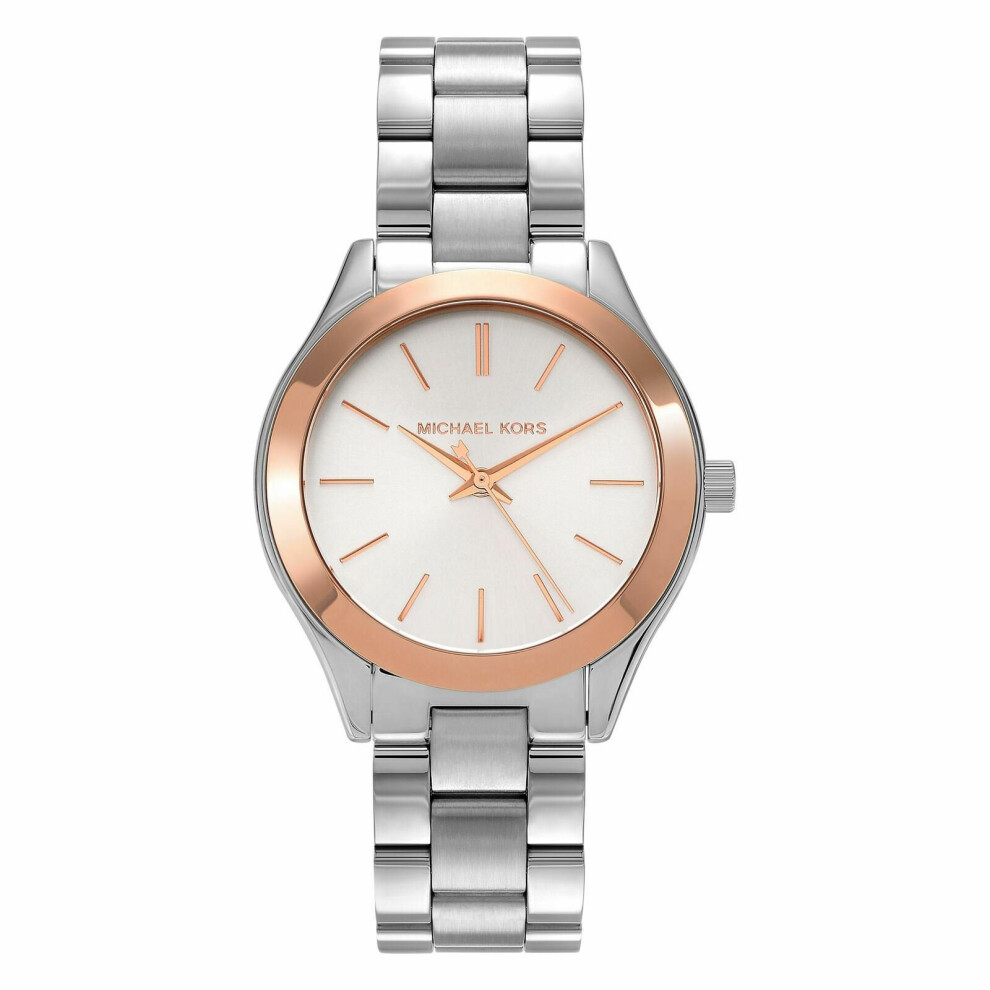 Michael Kors Mini Slim Runway Stainless Steel Ladies Watch¦Silver Dial¦MK3514