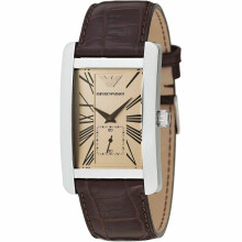 Emporio Armani Classic Men's Watch¦Chronograph Dial¦Brown Leather Strap¦AR0154