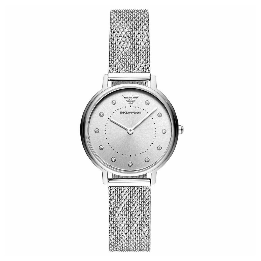 Emporio Armani Classic Ladies Watch AR11128¦Silver Dial¦Mesh Stainless Strap