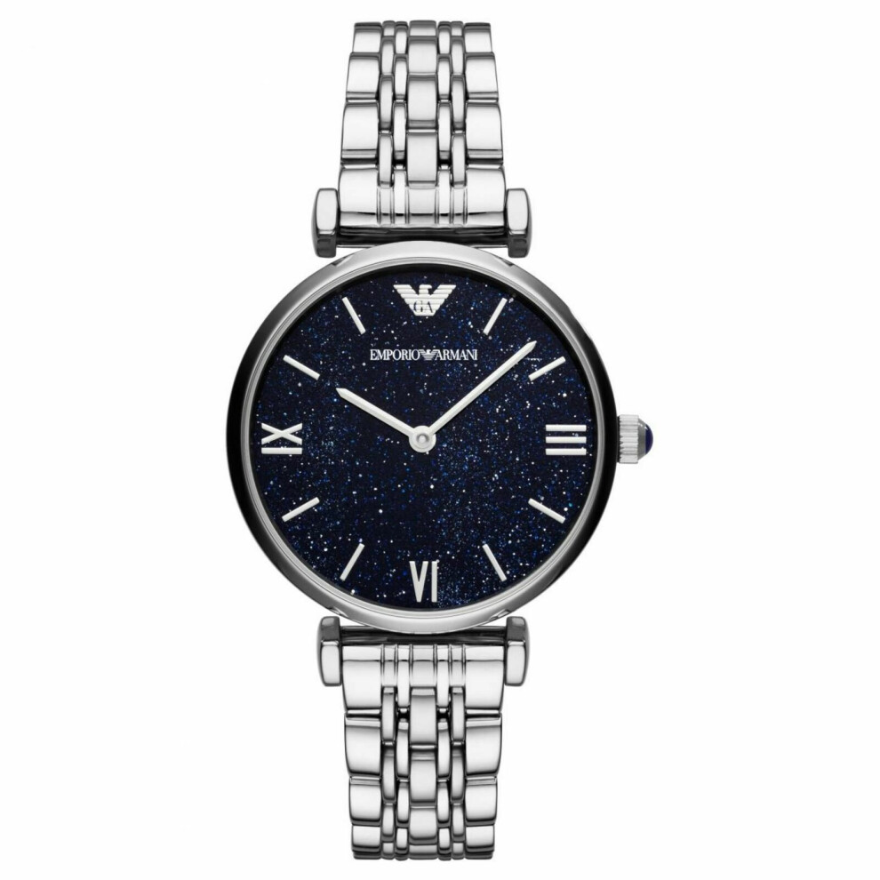 Emporio Armani Gianni T-Bar Ladies Watch AR11091Â¦Blue DialÂ¦Stainless Steel Strap