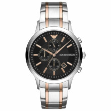 Emporio Armani AR11165 Renato Chronograph Black Two Tone Mens Watch