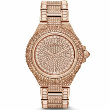 Michael Kors Camille Damen-Armbanduhr Rose Gold Runde Kristall Zifferblatt MK5862