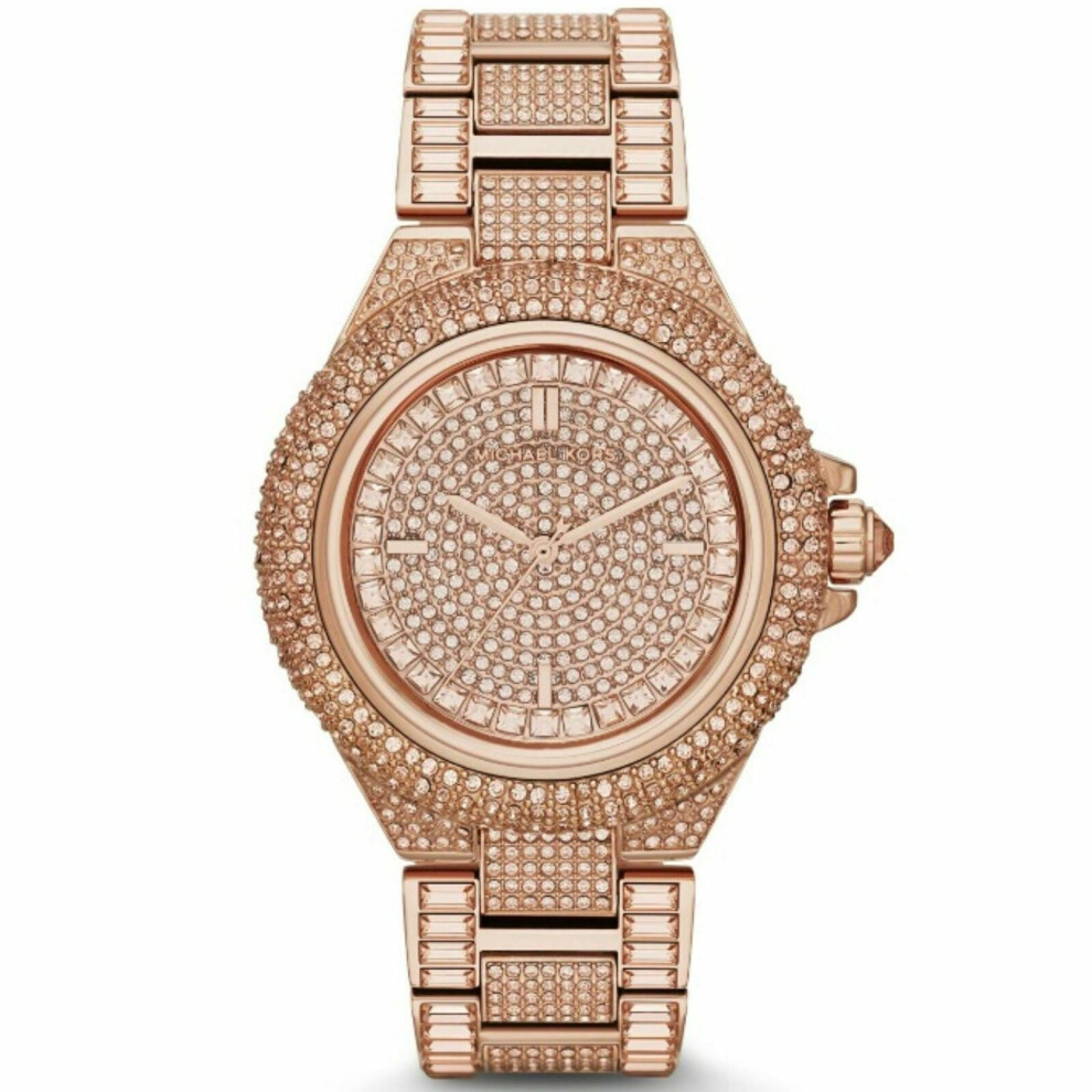 Michael Kors Camille Ladies' Bracelet WatchÂ¦Rose Gold Round Crystal DialÂ¦MK5862