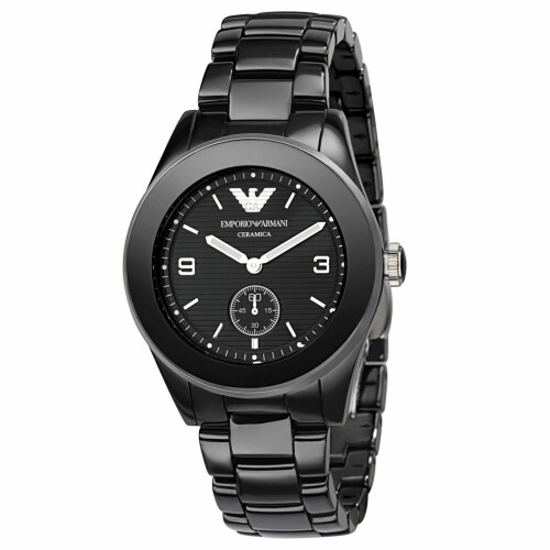 Emporio Armani Ceramica Ladies Formal Watch Round Black Dial Ceramic Band AR1422 on OnBuy