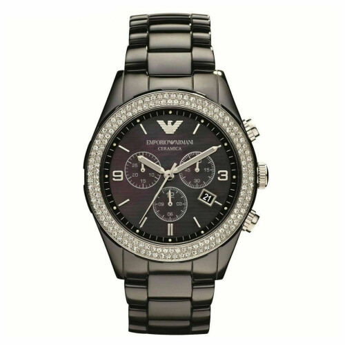 Emporio armani women's black ceramic watch best sale