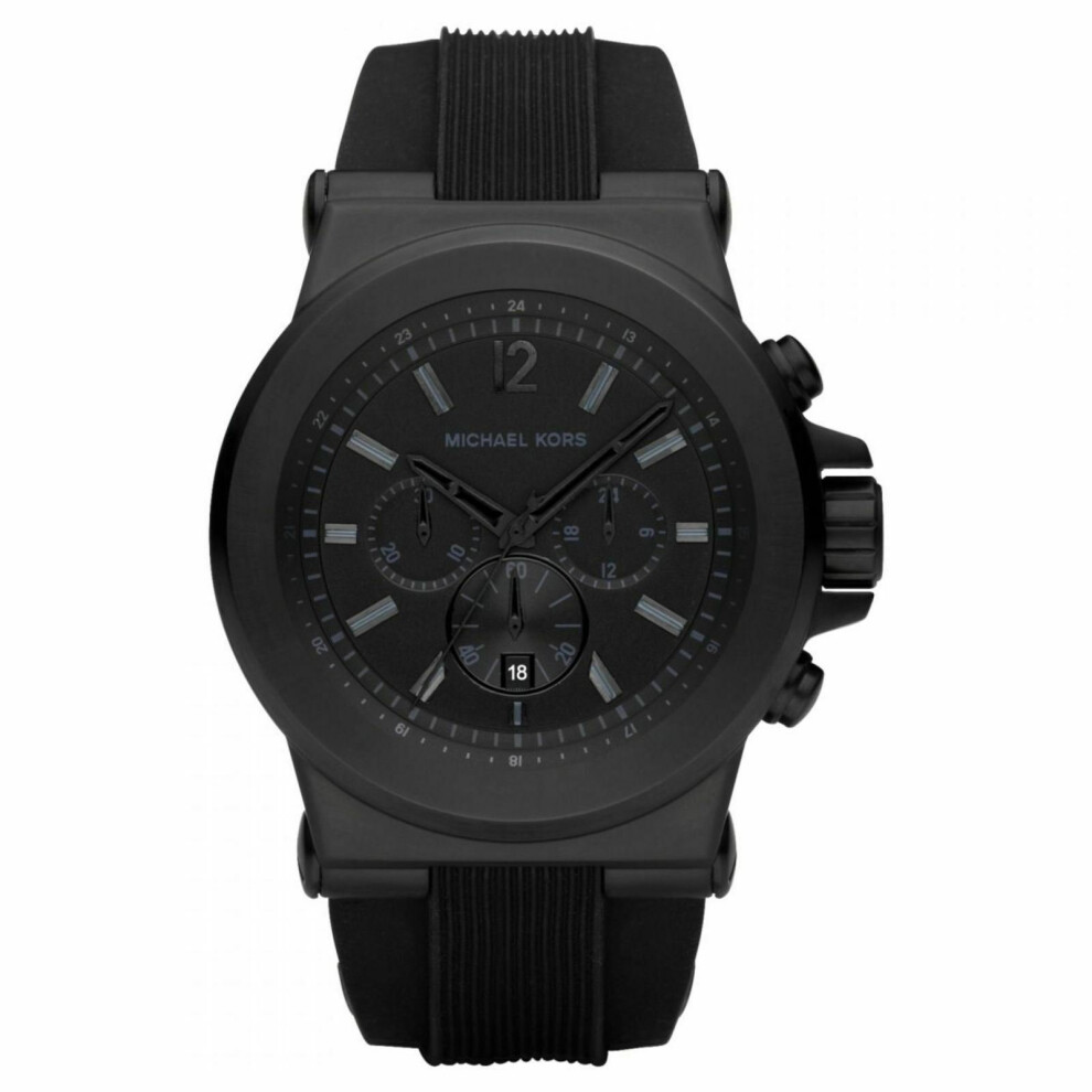 Michael Kors Dylan Men's Watchâblack Chronograph Round Dialâsilicon Strapâmk8152 Multicoloured
