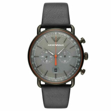 Emporio Armani Aviator Men's WatchÂTachymeterÂChrono Grey DialÂLeatherÂAR11168