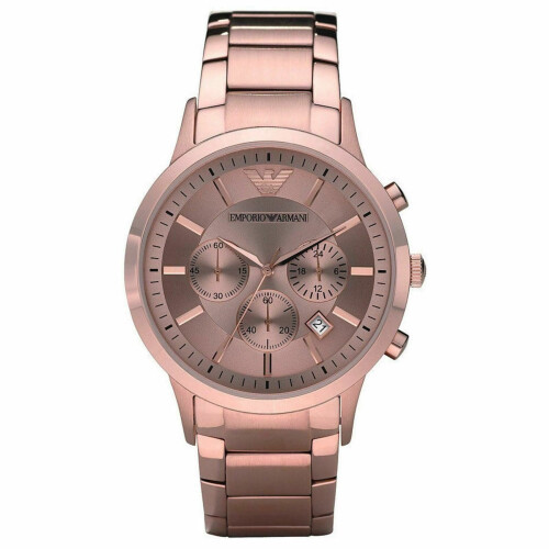 Emporio Armani Classic Men's WatchÂChronograph Salmon DialÂRose Gold BandÂAR2452