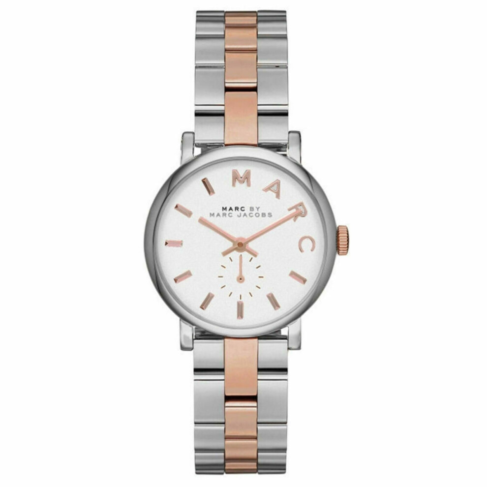 Marc Jacobs Baker Ladies WatchÂ¦White DialÂ¦Dual Tone Stainless Steel BandÂ¦MBM3331