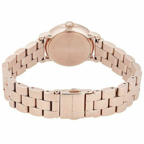 Marc Jacobs Marc Jacobs Baker Κυρίες ρολόι λευκό καντράν ροζ χρυσό από ανοξείδωτο ατσάλι MBM3248 2