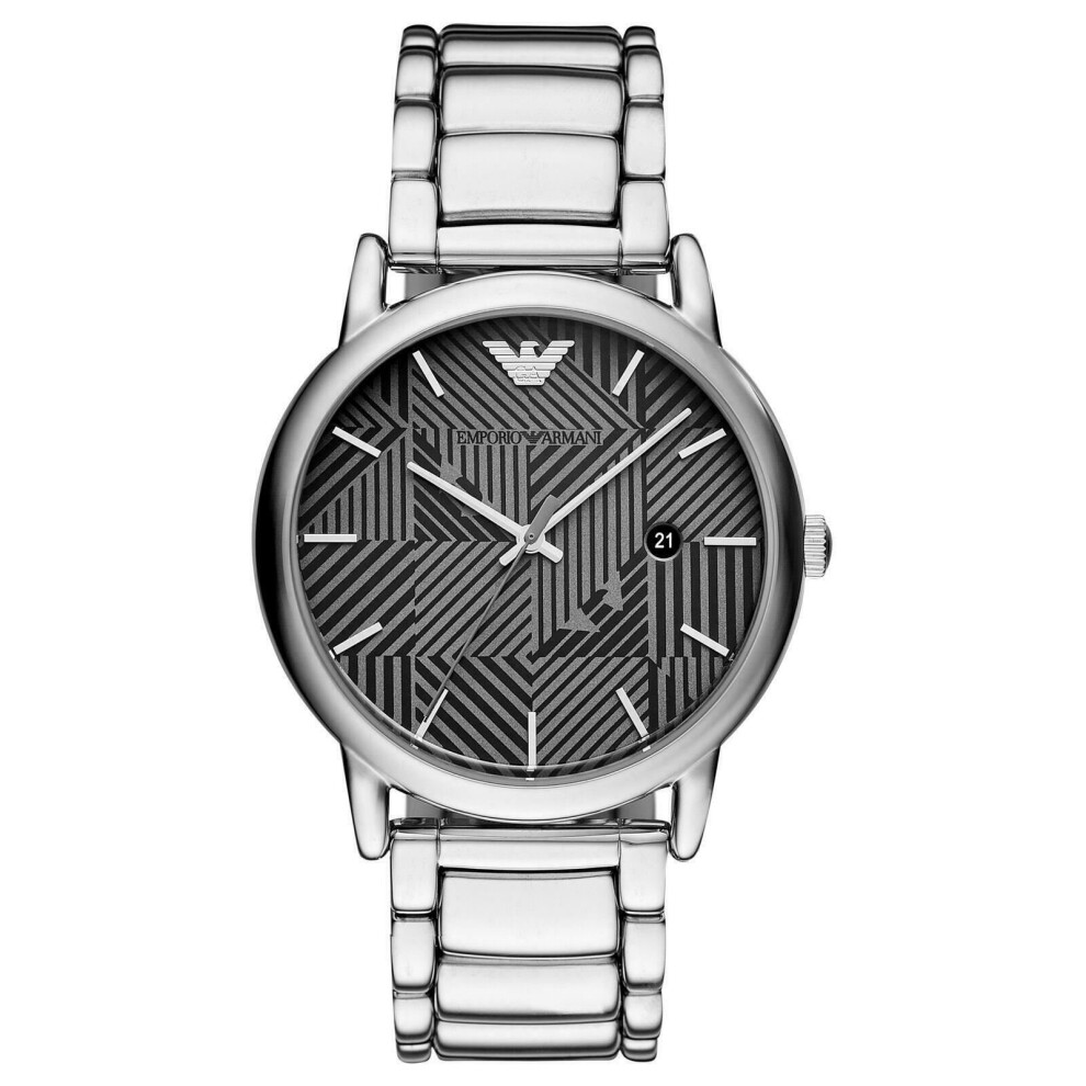 Montre Emporio Armani Classic pour hommeÂCadran noir et grisÂBracelet en acier inoxydableÂAR11134