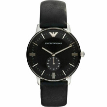 Reloj Emporio Armani Classic Hombre Cronógrafo Esfera Negra Correa de piel AR0382