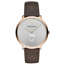Emporio Armani Modern Slim Reloj Hombre Caja Tono Rosa Correa Piel Marrón AR11163