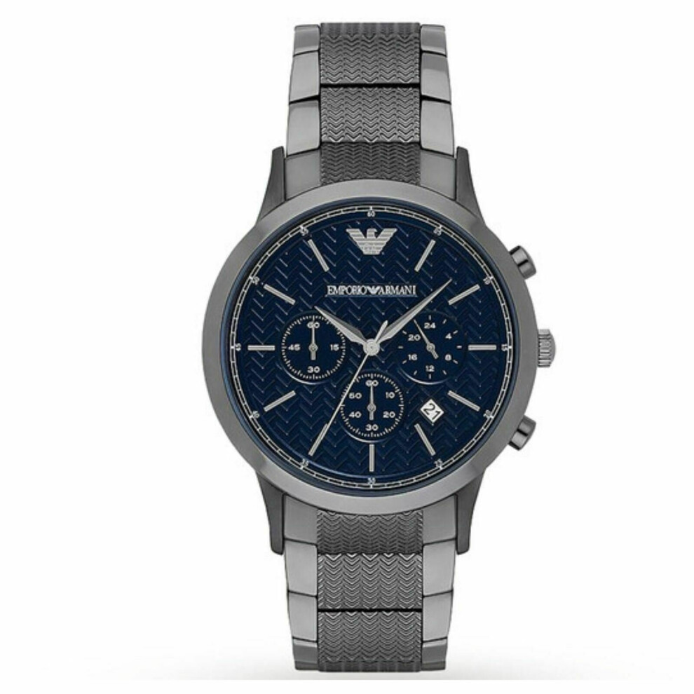 Emporio Armani Renato Men's WatchÂ¦Chronograph Navy DialÂ¦Gunmetal StrapÂ¦AR2505