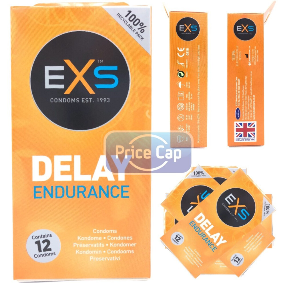 12 x Exs Endurance Delay Condoms - Long Lasting Lovemaking Performance