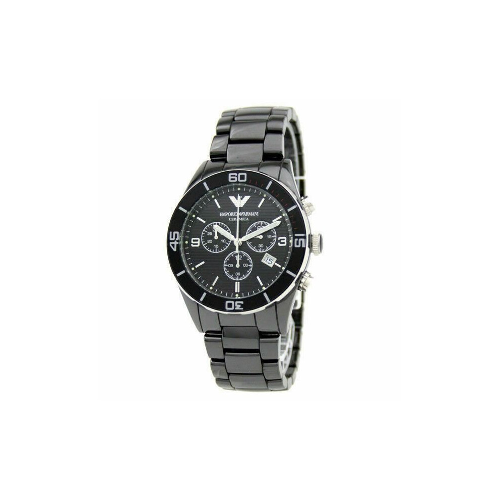 Armani Emporio Classic Gent's Ceramic Bracelet Chronograph Designer Watch Ar1421