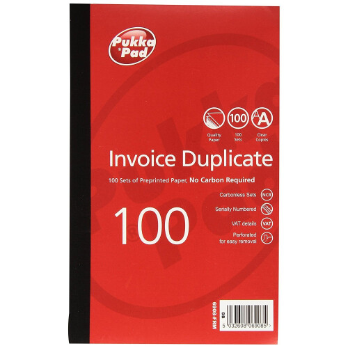 Invoice book - duplicate - carbonless - numbered