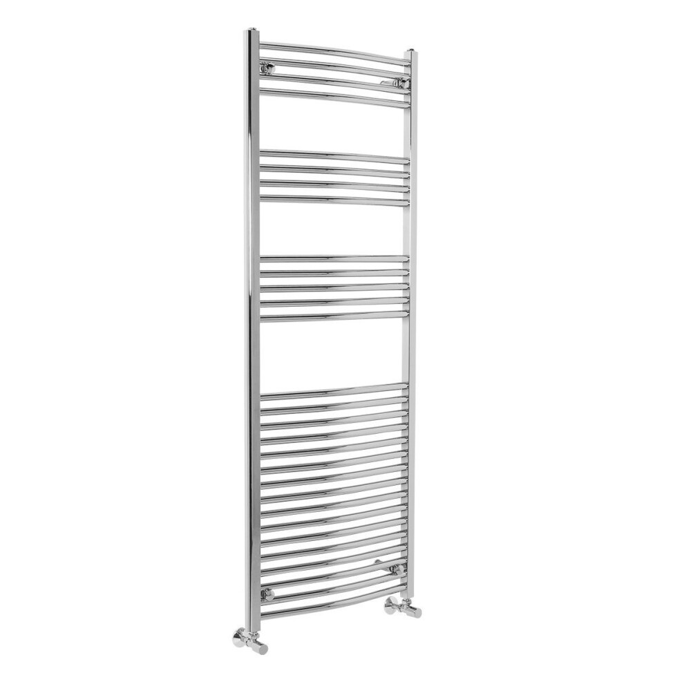 Fjord 1600 x 600mm Curved Chrome Heated Towel Rail