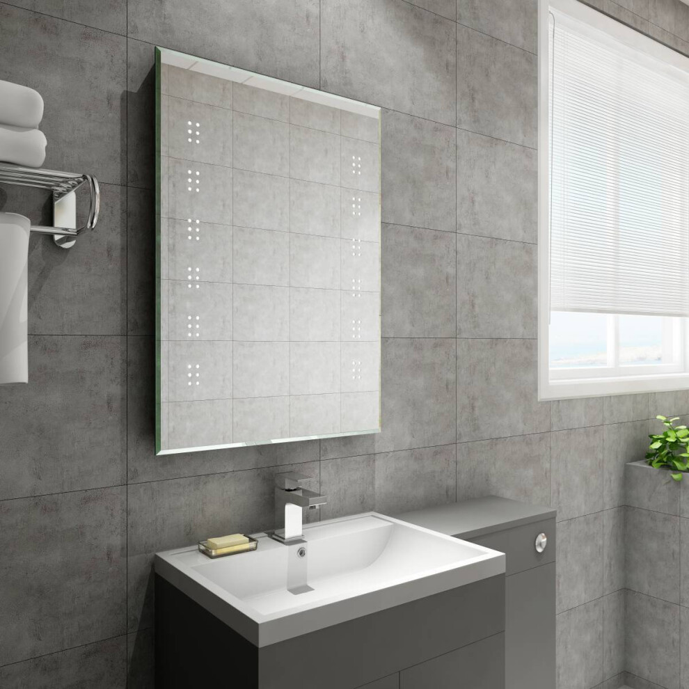 Plumbgalaxy Bally 700 X 500Mm Illuminated Led Mirror With Demister