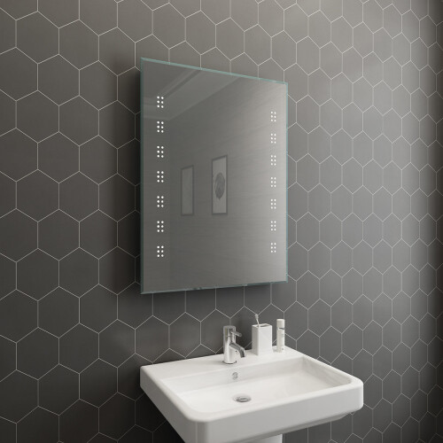 PlumbGalaxy Bally 800 x 600mm Illuminated LED Mirror with Demister