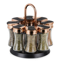 TOWER T826020RM ROTATING SPICE RACK 8 JARS WITH SPICES