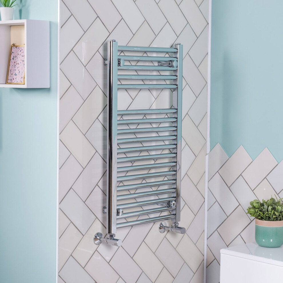 Plumbgalaxy Bergen 800 X 450Mm Straight Chrome Heated Towel Rail