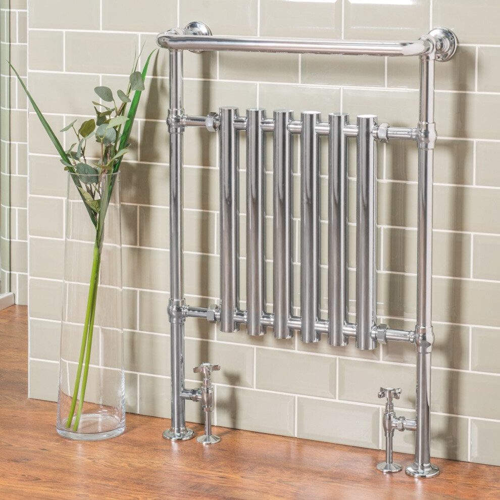 Geneva Traditional 952 x 659mm Chrome Heated Towel Rail Radiator