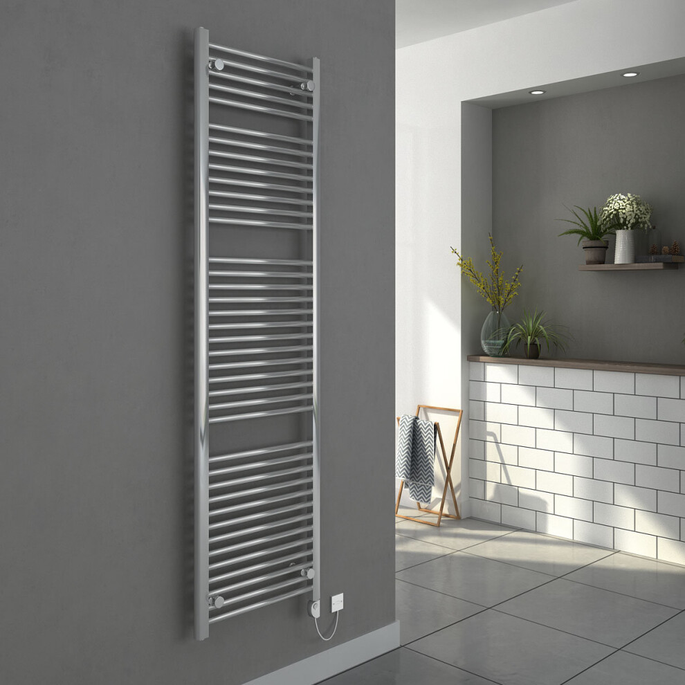 Bergen 1800 x 500mm Straight Chrome Electric Heated Thermostatic Towel Rail