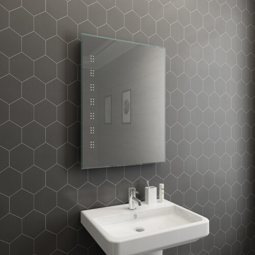 PlumbGalaxy Bally 800 x 600mm Illuminated LED Mirror with Demister 1