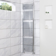 Fjord 1800 x 500mm Curved Chrome Heated Towel Rail