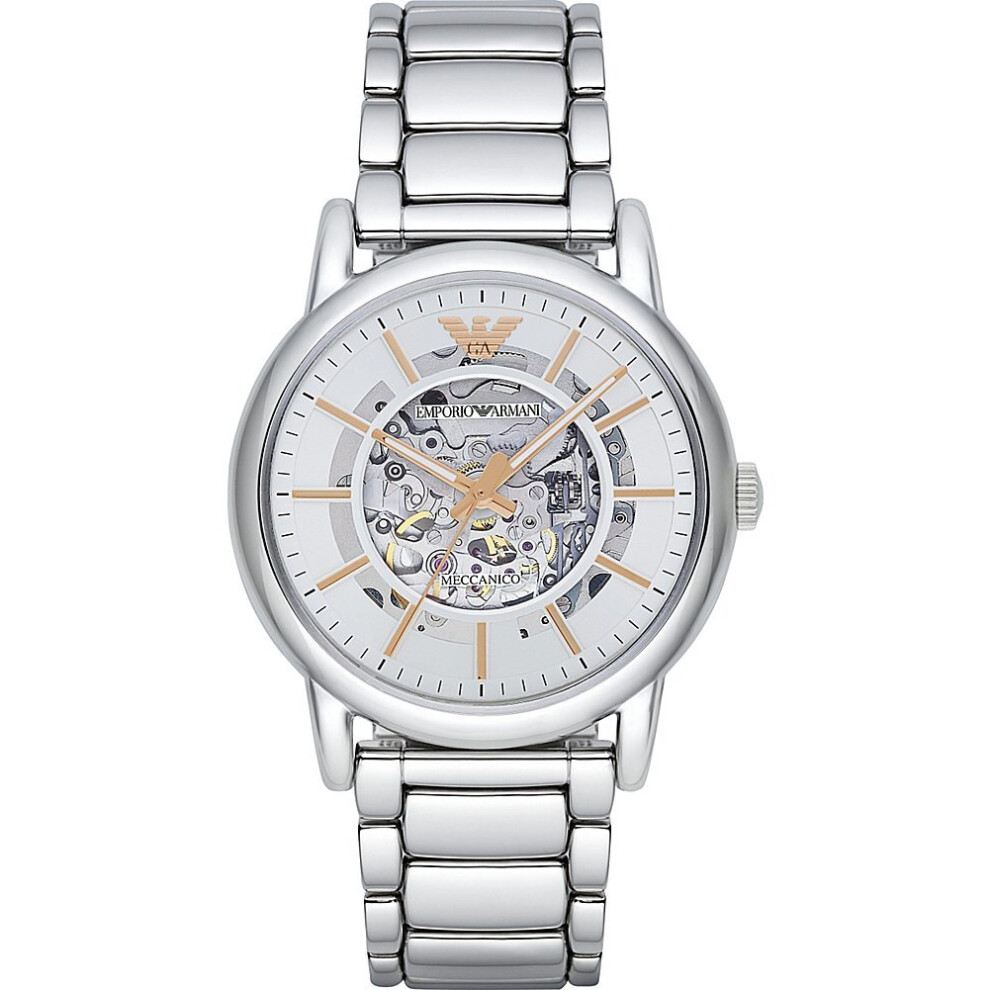 Armani Emporio Luigi Men's Watch¦Skeleton Mecanico Dial¦Steel Bracelet¦Ar1980¦ Multicoloured