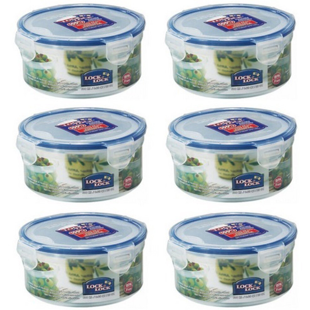 LocknLock Classic Round 600ml Airtight Food Storage Container Small, Clear - Image 7