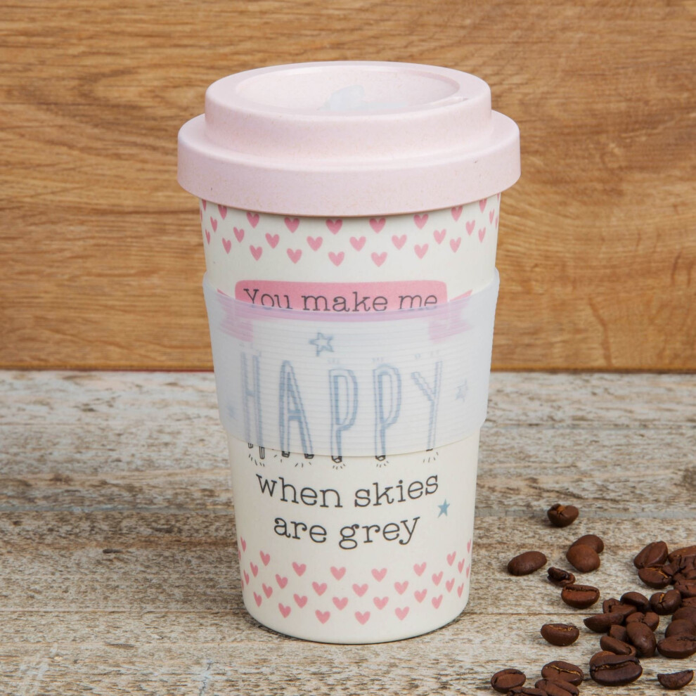 Love Life Bamboo Travel Mug 400ml - When Skies Are Grey