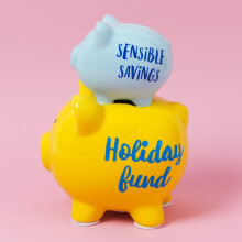 'Pennies & Dreams' Double Piggy Bank - Sensible Savings