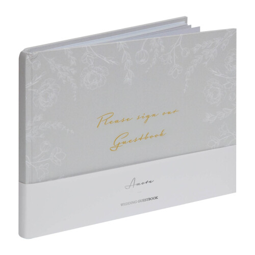 WIDDOP and Co. Grey Floral Guest Book 40 Pages