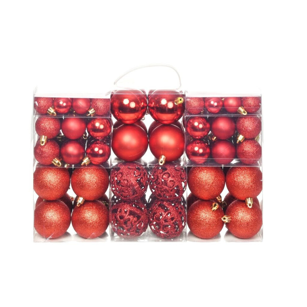 Vidaxl Christmas Ball Set 100 Piece 3/4/6 Cm Red Tree Xmas Hanging Decoration
