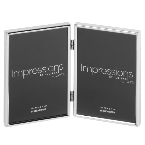 Impressions Silverplated Thin Double Photo Frame - 4' x 6' - 8173