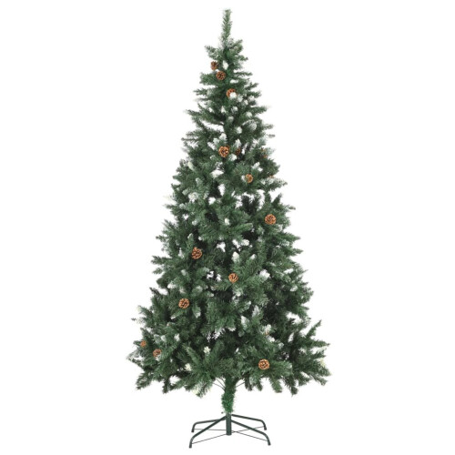 VidaXL vidaXL Artificial Decor Christmas Tree with Pine Cones and White Glitter 210cm 2