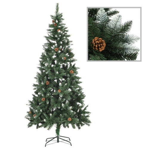 VidaXL vidaXL Artificial Decor Christmas Tree with Pine Cones and White Glitter 210cm