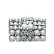 vidaXL Christmas Ball Set 100 Piece 3/4/6 cm Silver Tree Hanging Decoration