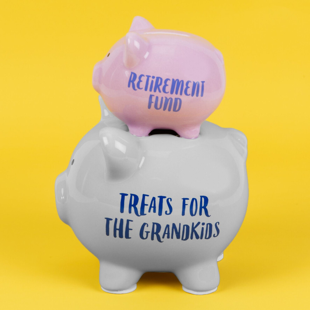 Widdop And Co. 'Pennies & Dreams' Double Piggy Bank - Retirement Fund Pink