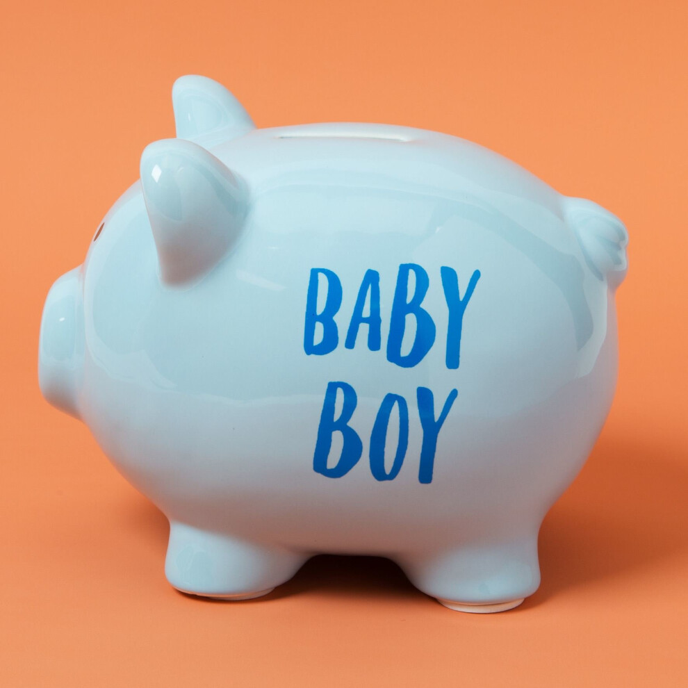 'Pennies & Dreams' Ceramic Pig Money Bank - Baby Boy