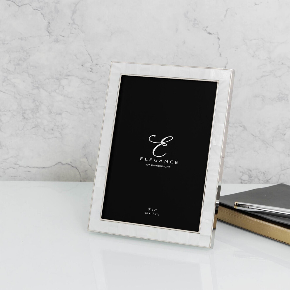 5' x 7' - Elegance Nickel & Mother of Pearl Frame - Gift Box