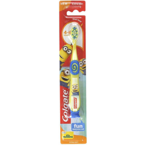 Colgate COLGATE MINIONS (4-6 years) EXTRA SOFT TOOTHBRUSH, YELLOW