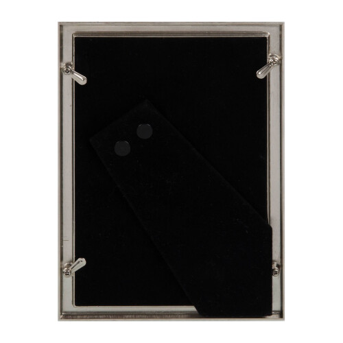 WIDDOP and Co. 4' x 6' - Elegance Nickel Plated Grey Faux Shagreen Frame 1
