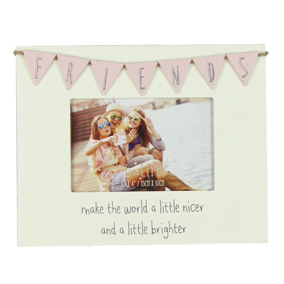 6' x 4' - Love Life Bunting Photo Frame - Friends