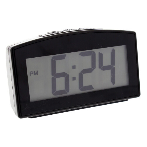 WIDDOP and Co. Wm.Widdop LCD Alarm Clock Loud Buzzer,Light,Snz,12/24 Black