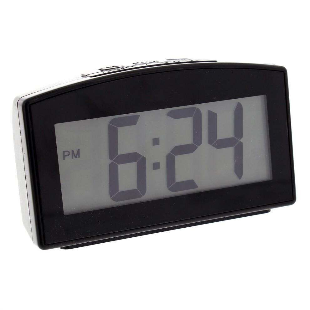 Wm.Widdop LCD Alarm Clock Loud Buzzer,Light,Snz,12/24 Black